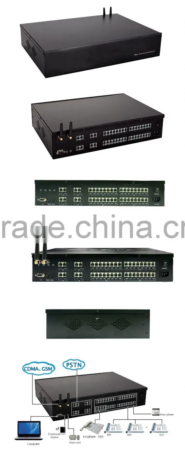 24 extensions Wireless GSM PABX PBX Office Intercom system (TP832-424)