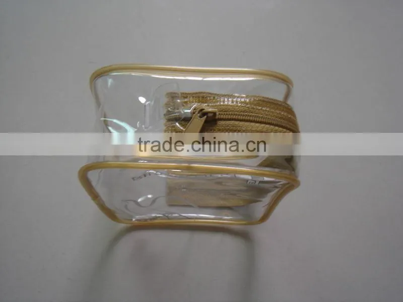 2015 top quality clear pvc transparent vinyl cosmetic bag/pouch with zipper