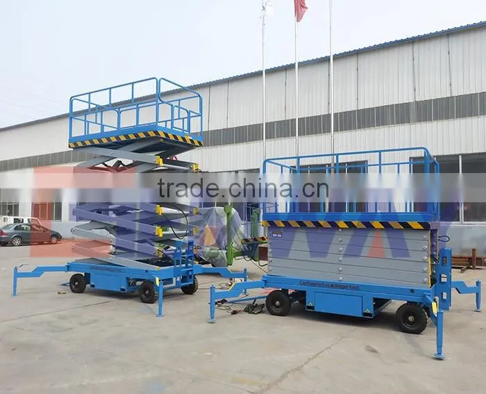 Pull around single person hydraulic lifts elevator for aerial working