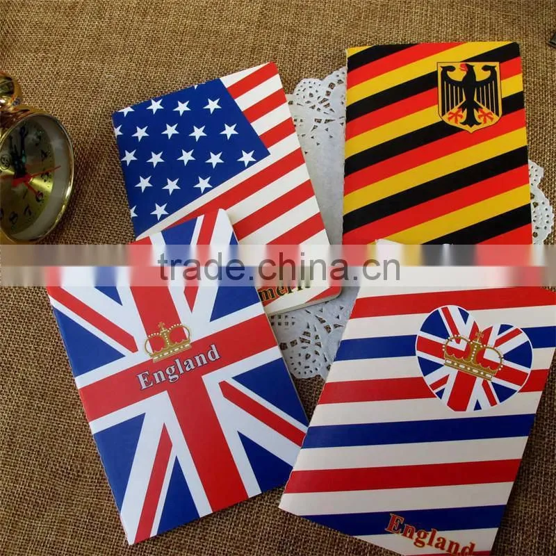 notebook with flag pattern,lined notebook
