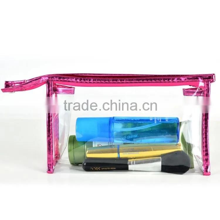 Clear vinyl pvc zipper bags with handle