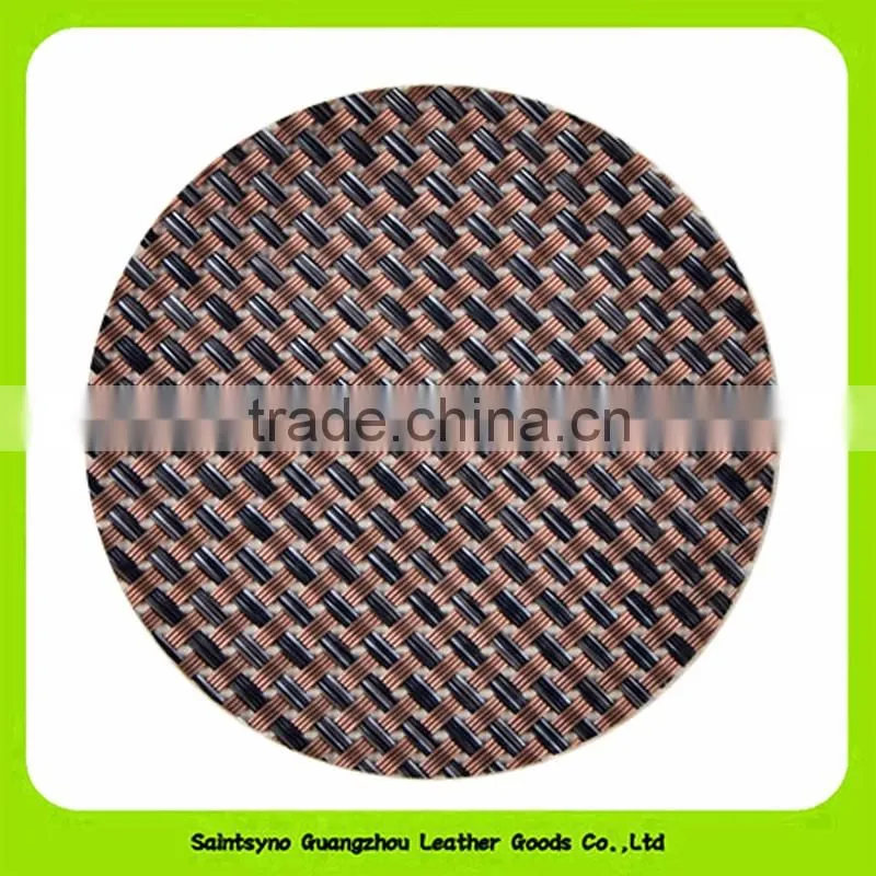 10cm Diameter Round Set of 6 PU Leather Cup Coaster 16028