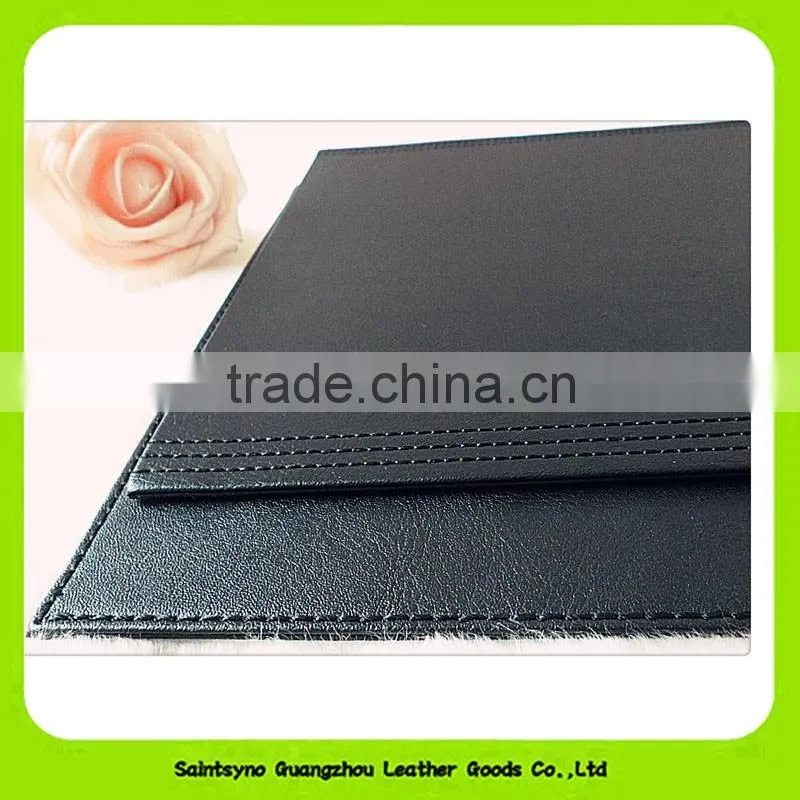 No-clean Anniversary Black Waterproof Synthetic Leather Coasters 16026