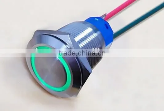 2014 New hot sale 19mm metal Push button switch with LED manufacture China