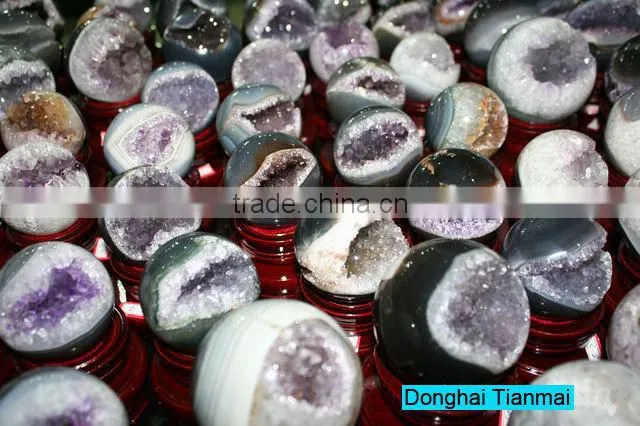 Wholesale Small Amethyst Geode Ball for Sale / Amethyst Open Smile Geode for Gifts