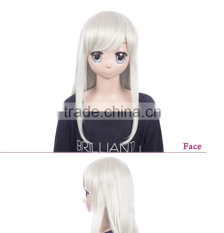 2014 New product japanese white cosplay wigs