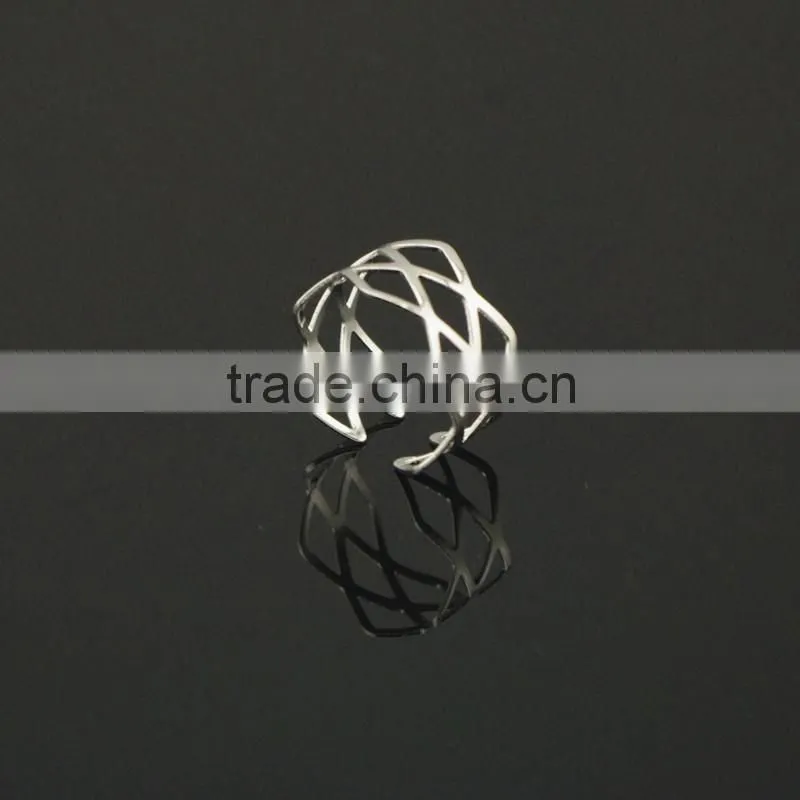 Trendy Hollow Rhodium Plated Finger Ring Set