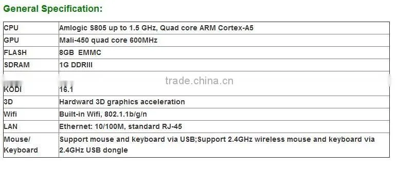 2016 New Arrival Freesat Amlogic S805 Android 4.4 1G/8G Android OTT Smart TV Box Quad Core Kodi XBMC Ethernet Wifi TV Box