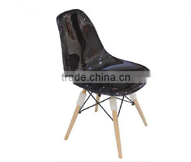 wood leg acrylic designer dining chair replica