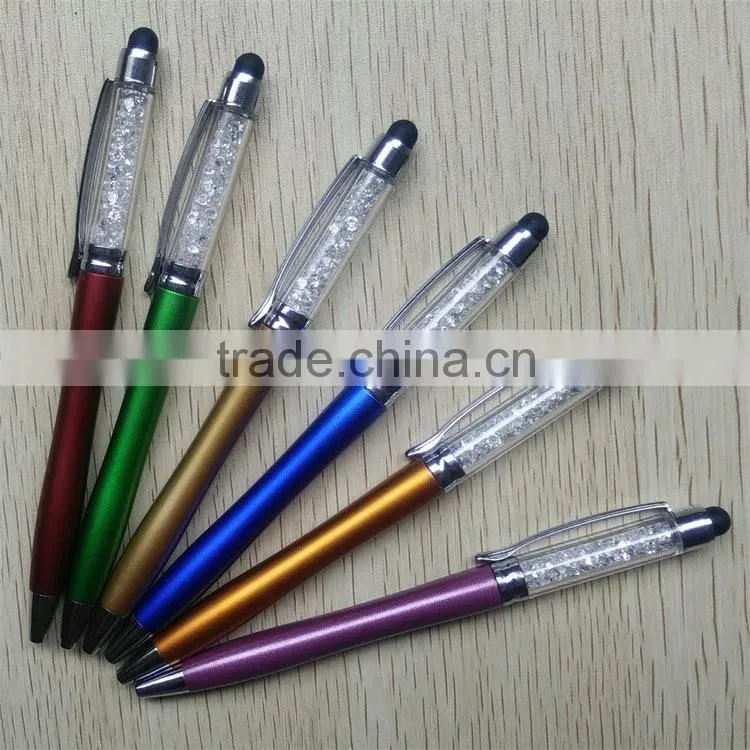 Trending hot products 2016 soft black stylus on the top slim crystal stylus pen