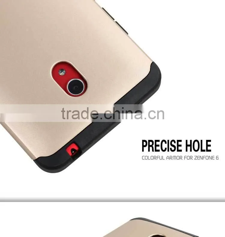 2015 New arrival slim colorful armor back cover for asus zenfone 6 case