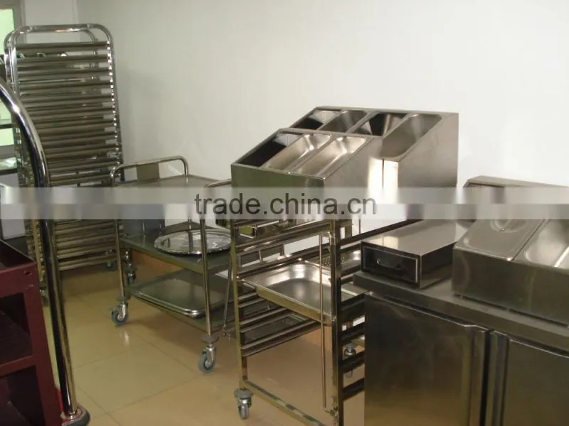 Hotel and Restaurant Stainless steel collecting trolley dish collecting cart