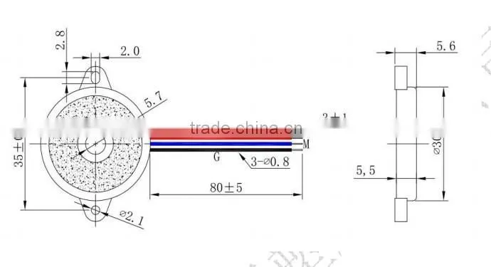 self drive piezo buzzer with 3 wire