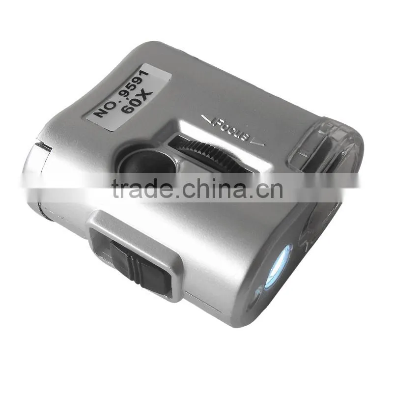 NO.9591 60X LED Illuminated Pocket Microscope with Scale
