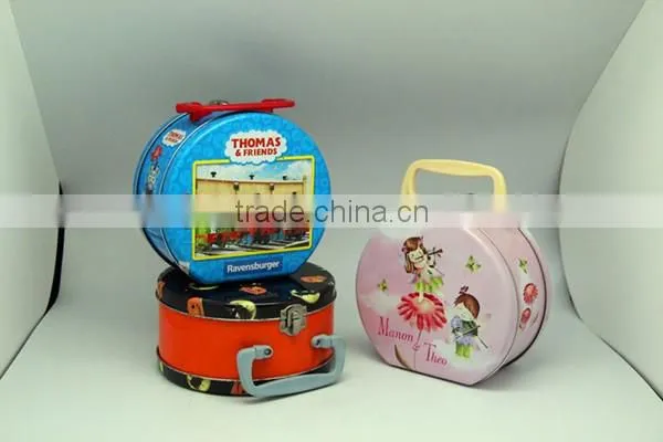 small rectangle cute metal luch tin box for child