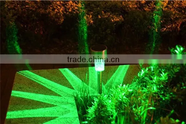 waterproof outdoor solar power lawn lamp LED spot light garden path stainles steel and plastic solar decoration