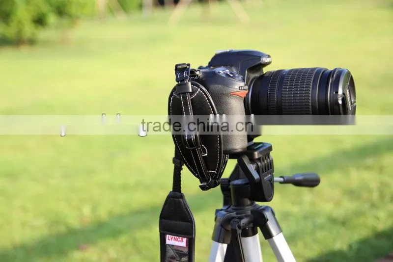 Hottest selling leather hand digital wrist grip strap with quick release plate for DSLR camera