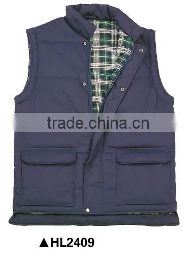 mens warm vest with flannel lining