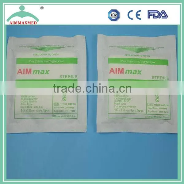 medical surgical absorbent gazue swab with 7.5*7.5
