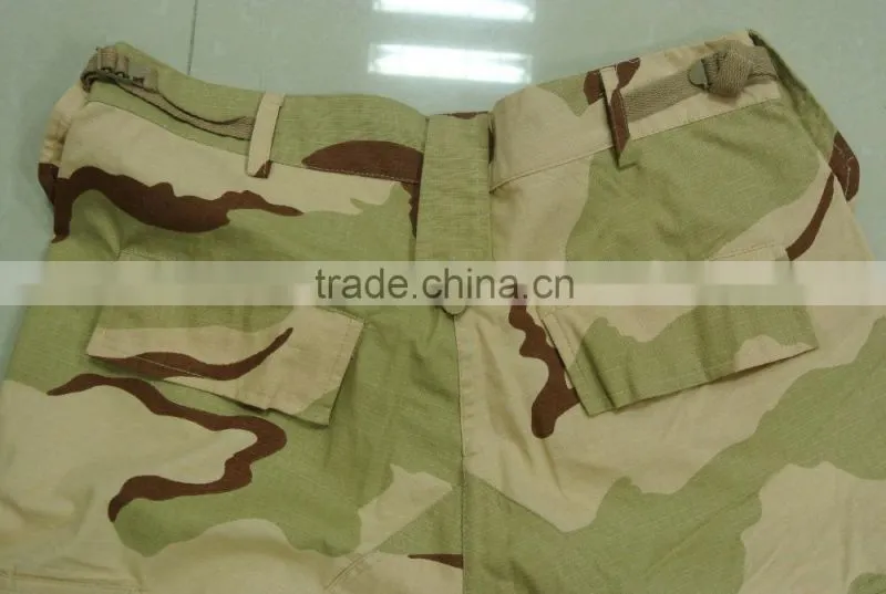 Custom made 60% cotton 40% polyester ripstop yellow tone desert camouflage USA army Battle dress uniform