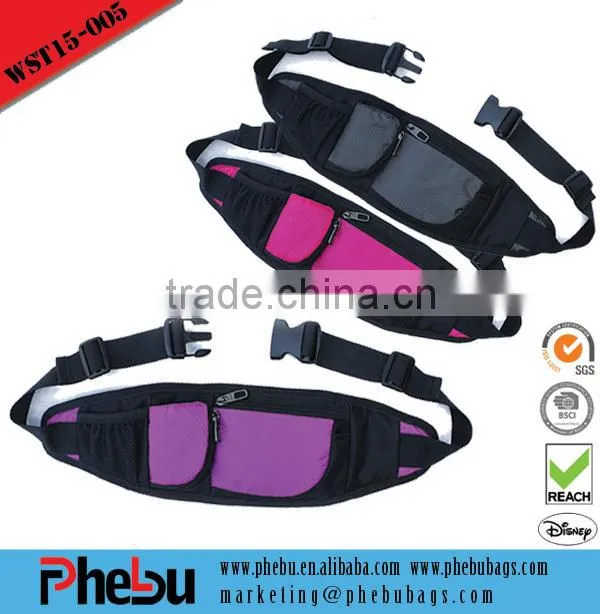 Cheap small solar panel sport waist bag(WST16-007)