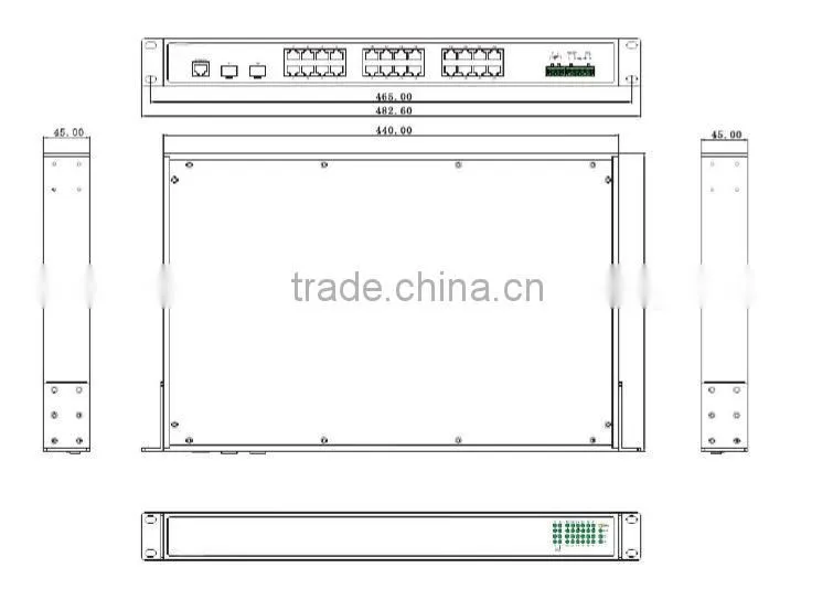 24 Ports Rack-Mount 2x1000M FX(SFP Slot) and 24x10/100MBase TX Gigabit Managed Industrial PoE Switches