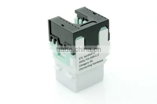 Network Solution ISO RJ45 8P8C UTP 180Degree Cat 6A Keystone Jack