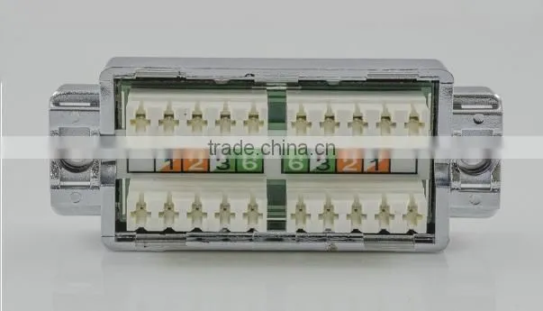 Taiwan Manufacturer Cat6 180 Degree Shielded STP Straight Dual IDC Inline Coupler