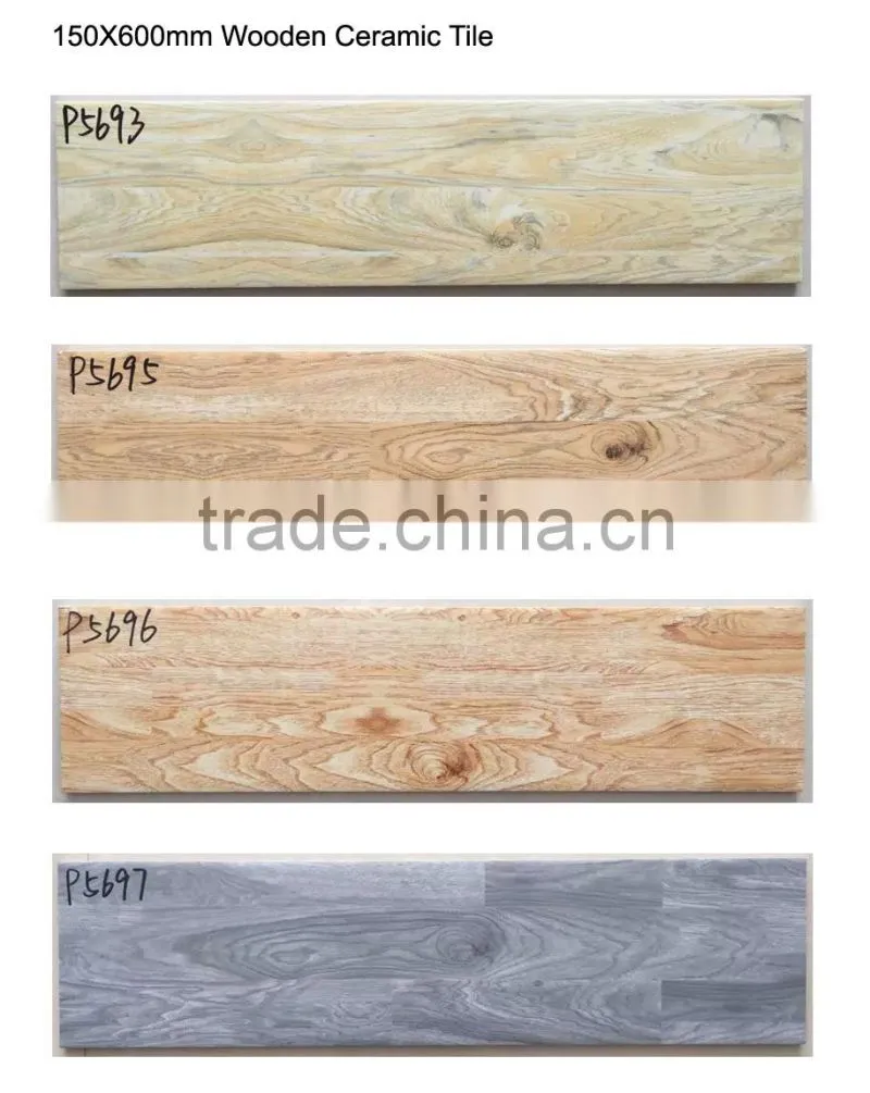 P5697 150x600mm grey color 3D technology inkjet wood look ceramic tile factory price