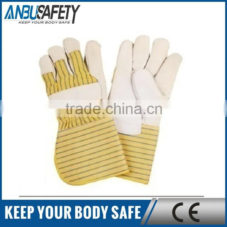 CE EN 388 full palm cow leather work gloves