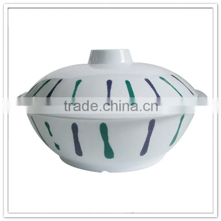 Family use custom design melamine serving bowls with lids