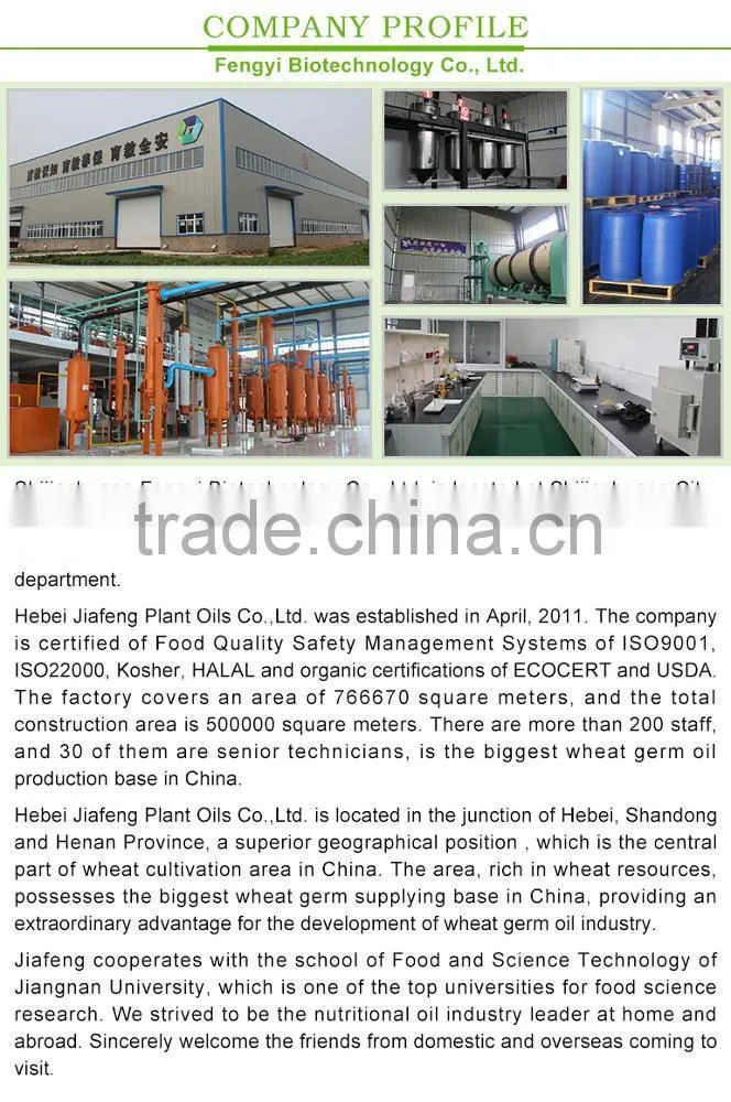 100% natural refined wheat germ oil triticum vulgare