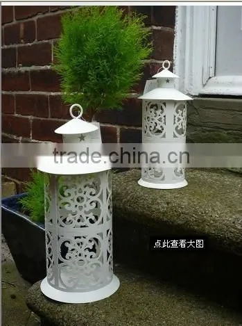 outdoor hanging antique vintage white lantern for candle