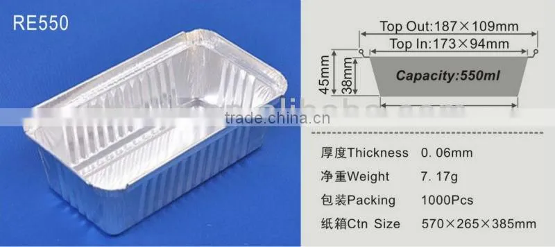 disposable take away aluminium foil food container