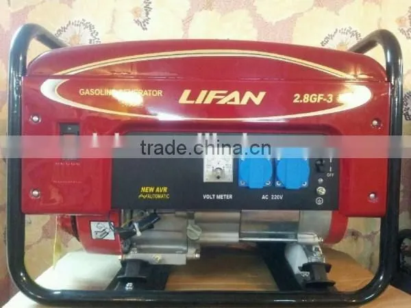 2.5kw Portable low oil gasoline generator Lifan 2.8GF-3