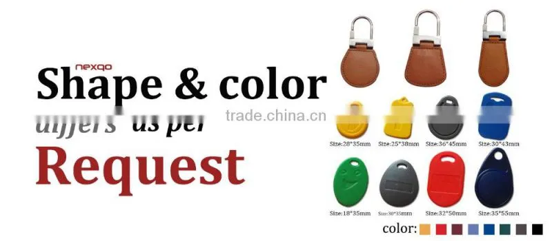 Waterproof Logo Embossing MIFARE Classic 1K Smart leather Keyfob