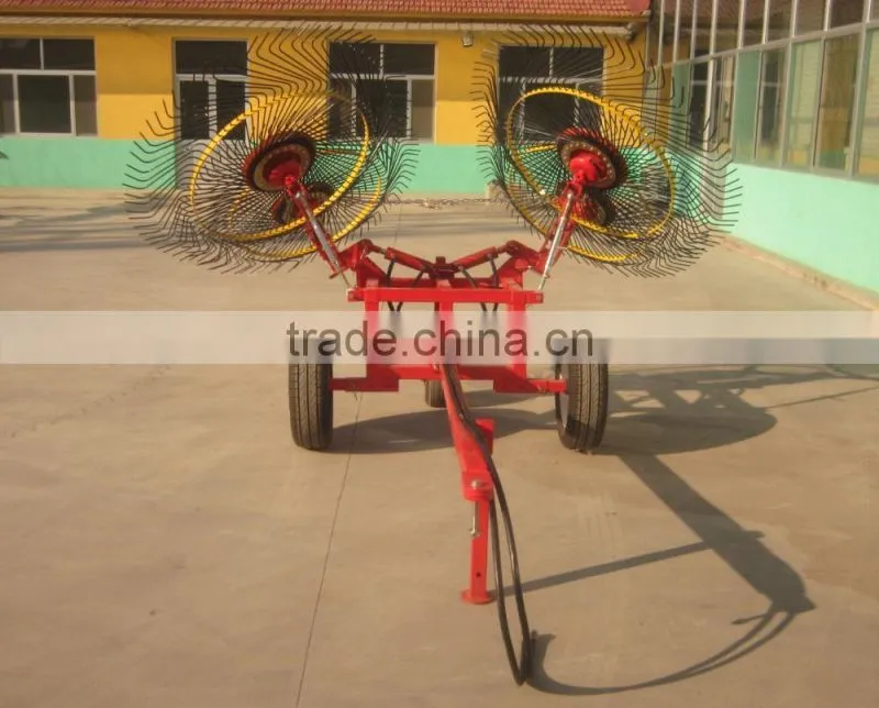 Hydraulic traction hay rake with 4 discs CE approved