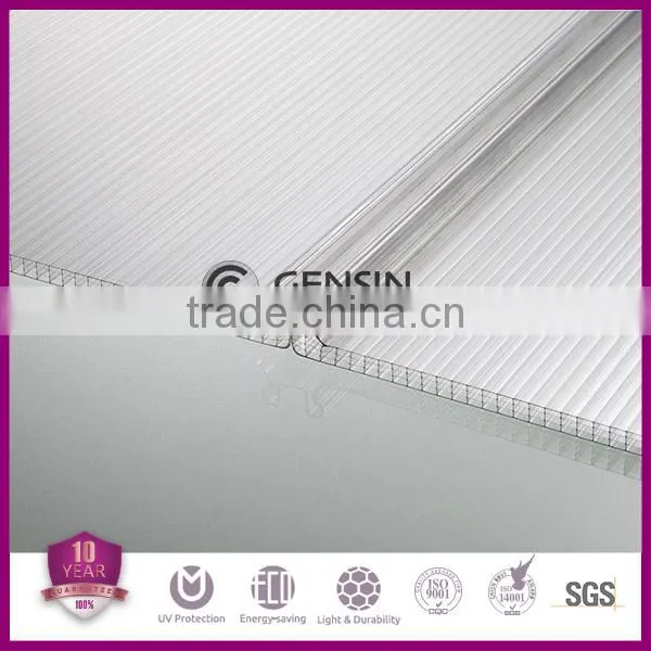 U Shaped Hollow Polycarbonate Sheet Connection Panel Used For Carport With UV Coated 6mm/8mm/10mm