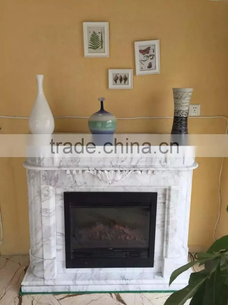 Alibaba website natural white marble gas fireplace