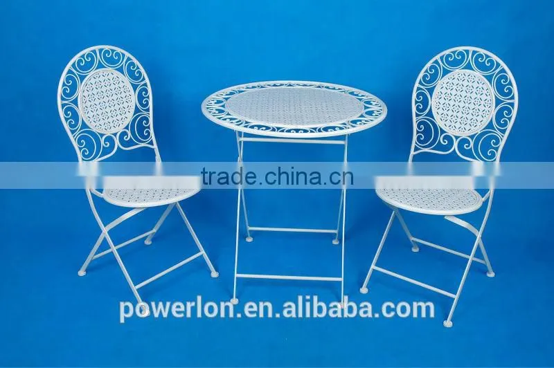 Garden Folding Furniture Antique White Wrought Iron Patio Set