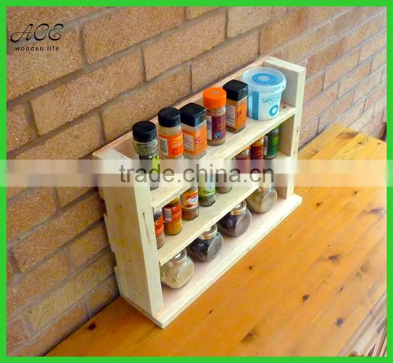 Rustic wooden spice rack