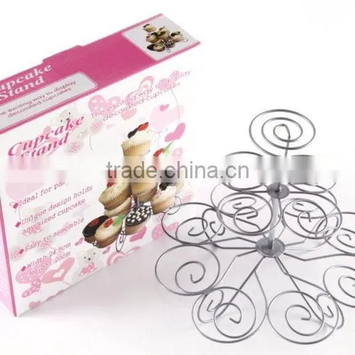 Factory Wholesale Wedding Party 4 Tier Metal Cupcake Display Stand