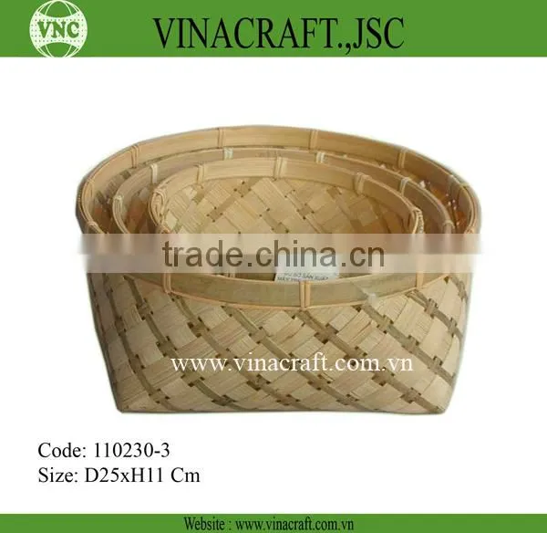 VINTAGE OFFICE BAMBOO WASTE BASKET