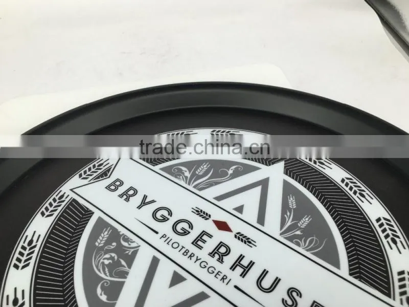 PS Dia 33.2cm Plastic transparent round snack serving tray/TPR anti-skid anti-slip tray