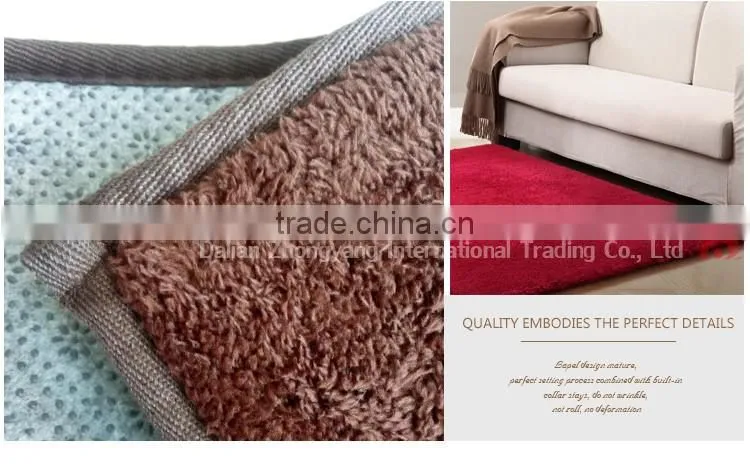 multiple color bathroom anti-slip rug circular shaggy floor carpet