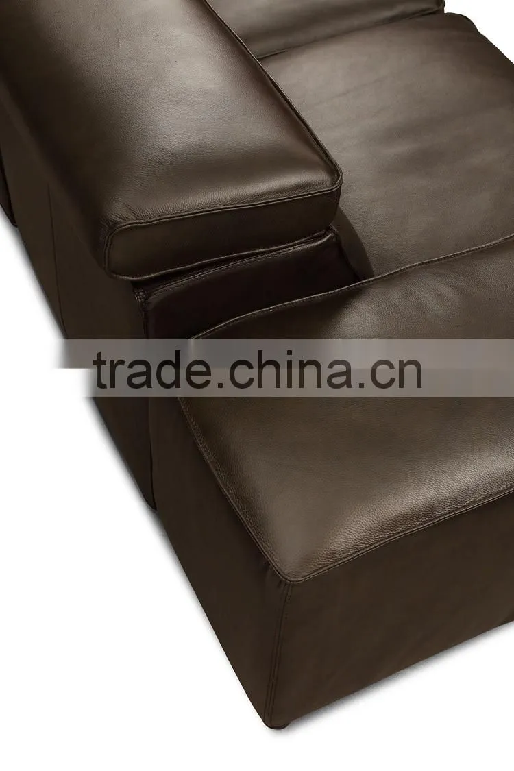 Italian Comfortable Brown Color Corner leather sofa