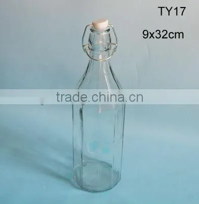 cylinder glass milk bottle with swing top lids