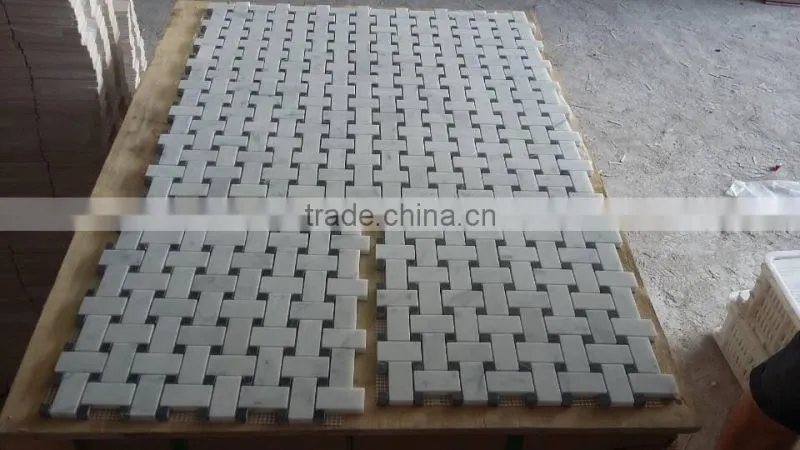 Basketweave Mosaic Tiles Bianco Carrara Mosaic Tile Carrara Marble Mosaic