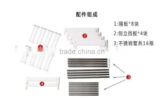 Kitchen telescopic plastic sink storage shelf rack/stainless steel kitchen storage rack