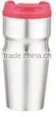 450ml stainless steel inner plastic outer steel vacuum cup/auto mug/Travel mugs with TPR handle